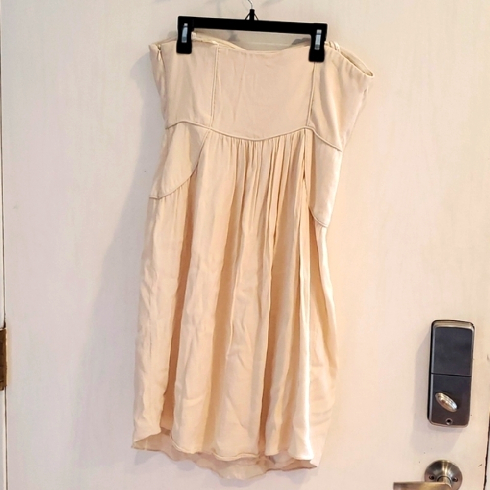 Miss Me MM Couture Y2K Cream & Gold Sweetheart Strapless Empire Waist Dress M - Picture 6 of 6
